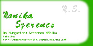 monika szerencs business card